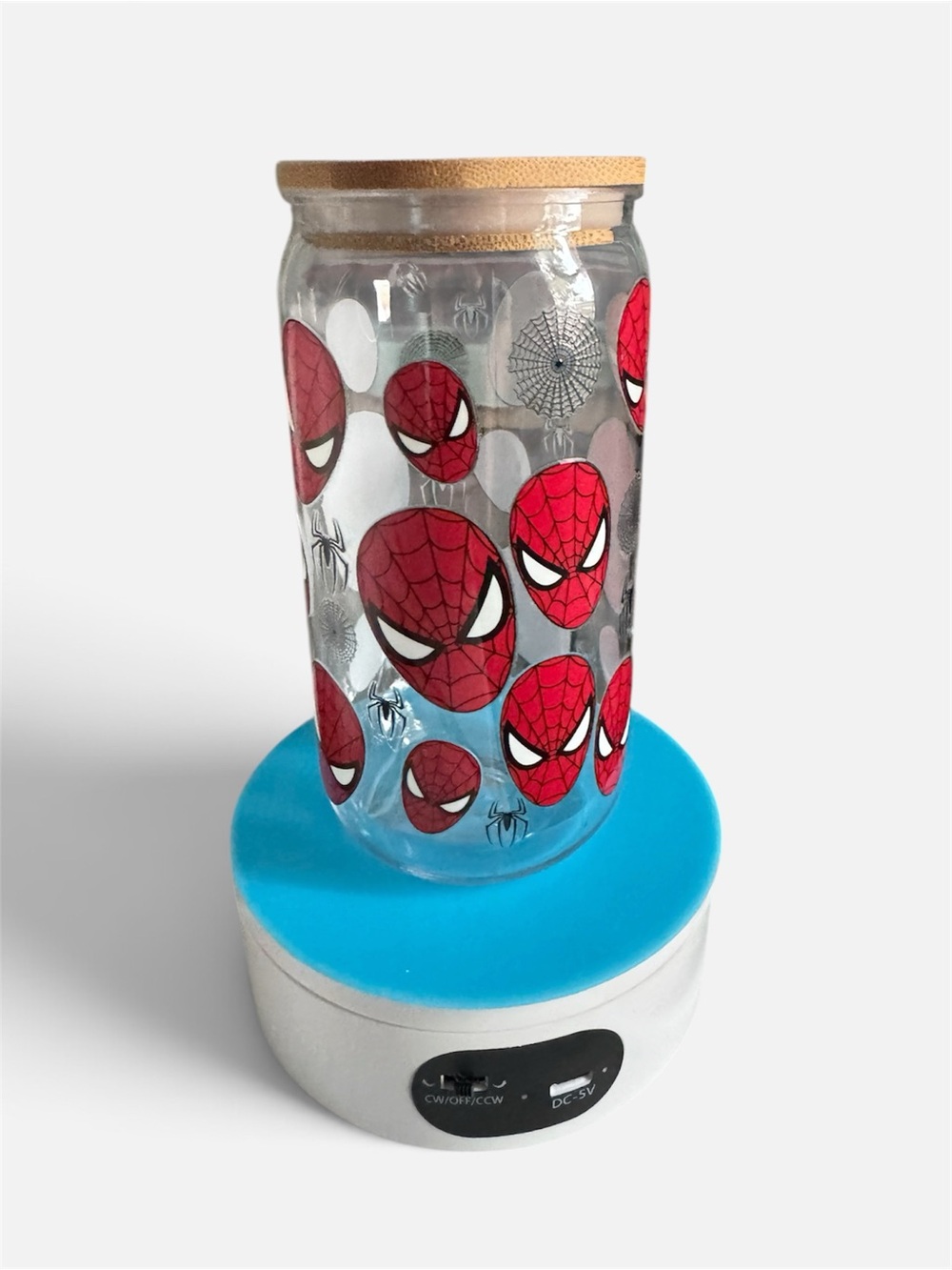 16 oz Acrylic Spidey Cup Red Design and Bamboo Lid